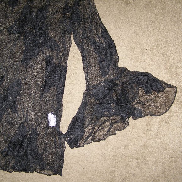🖤🦋NEW size M 6-8 MK Solo Black Lace Butterfly stretch Top - Picture 5 of 12